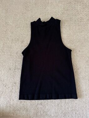 Sleek Black Mock Neck Tank Top